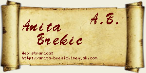 Anita Brekić vizit kartica